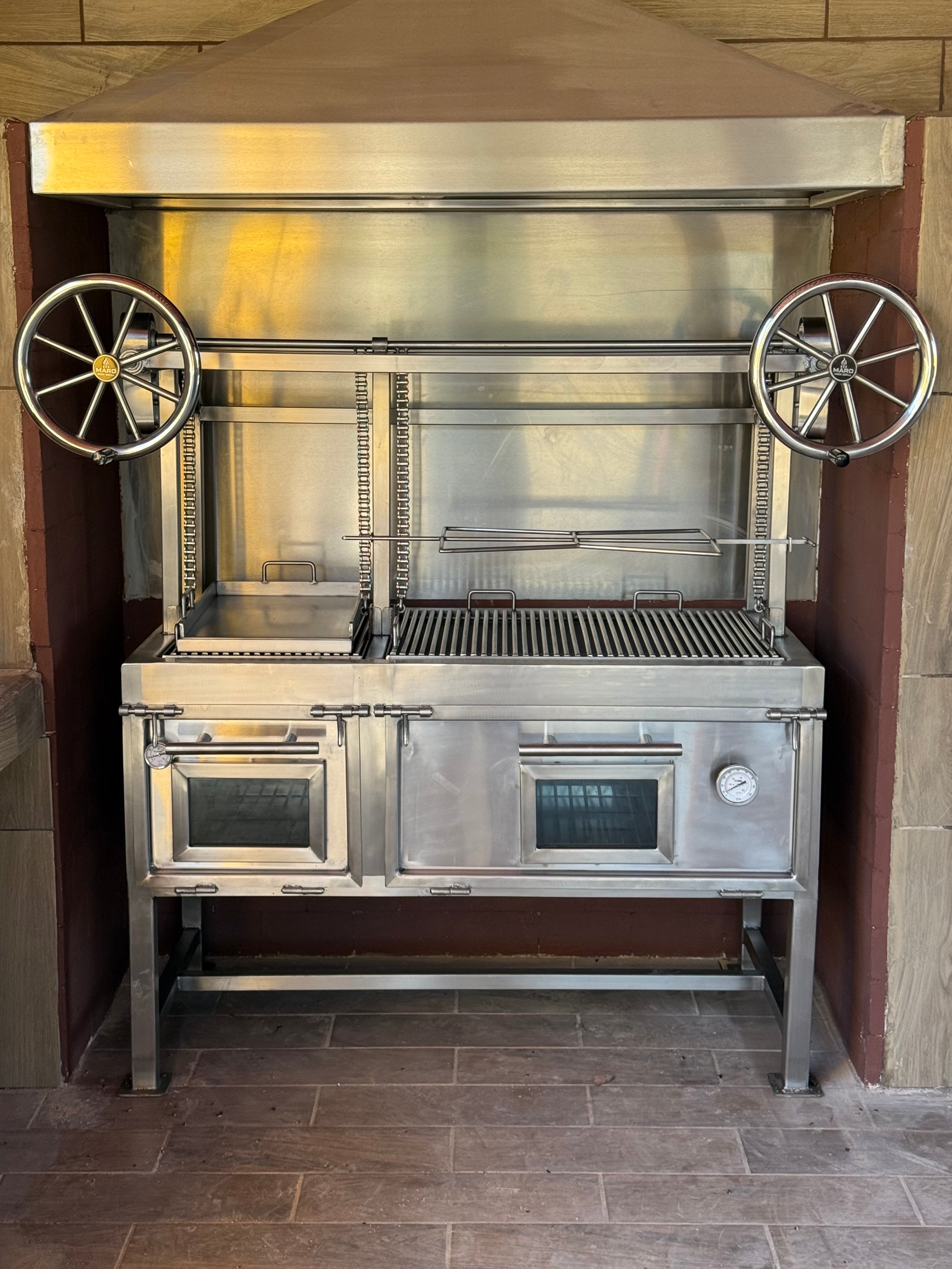 Asador doble con ataúd y elevación Santa María (incluye plancha)